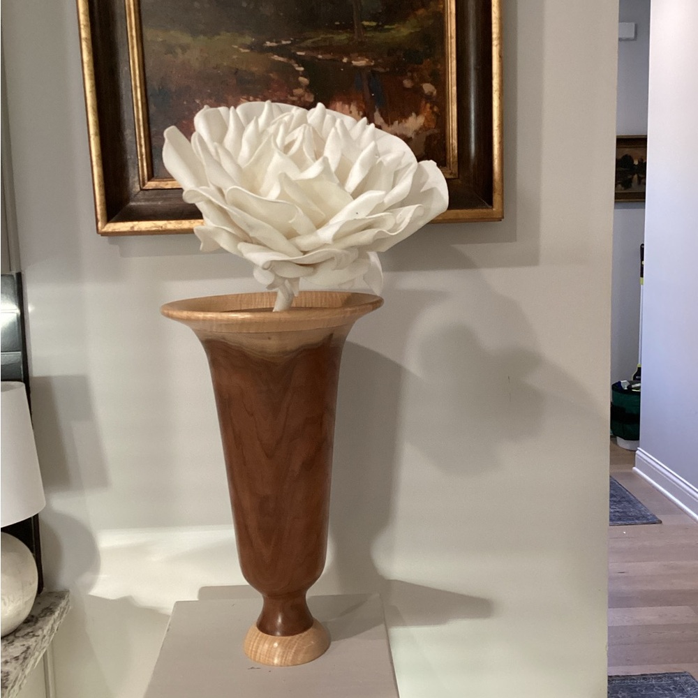 Elegant  Walnut with Maple Vase